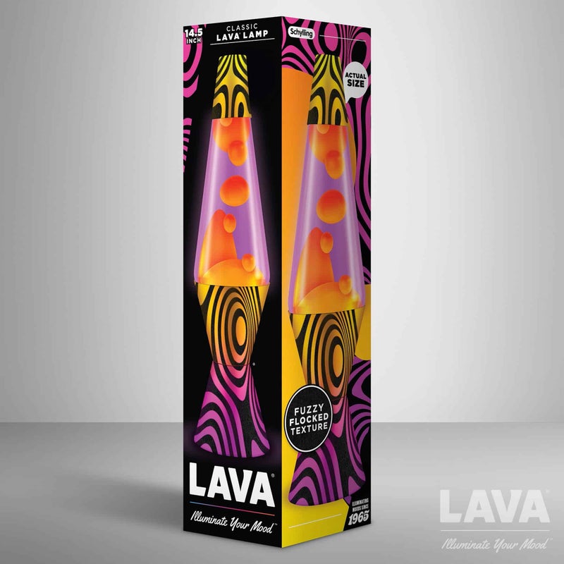 LavaÂ® Lamp - 14.5'' Groovy Gradient Flocked Base - The Original Motion Light - Yellow Wax and Purple Liquid - Item #2015 - Image 3