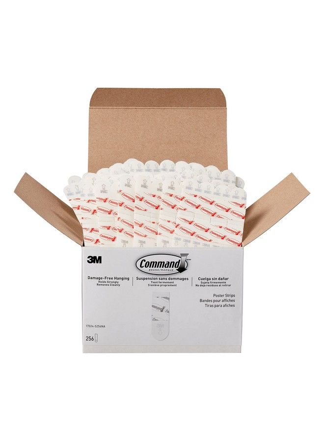 Command Command Poster Strips Damage Free Hanging Poster Hangers Wall Hanging Strips For Back To School Posters 256 White Command Adhesive Strips - Image 1