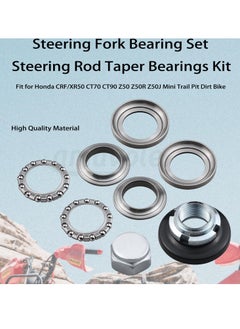 KASTWAVE Steering Fork Bearing Set, Steering Rod Taper Bearings Kit, Wheel Bearings, Aftermarket Replacement Parts Compatible for Honda CRF/XR50 CT70 CT90 Z50 Z50R Z50J Mini Trail Pit Dirt Bike Motorcycle  - Image 2