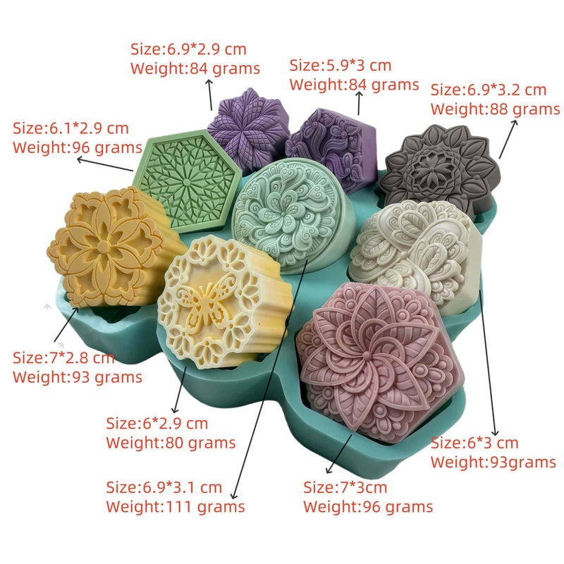 Great Mold 9 Cavities DIY Soap Making Supply Mold,Flower Silicone Molds for Soap,Candle,Fregrance Wax,Chocolate, Cake,Aroma Plaster,Handmade Silicone Soap Mold - Image 2