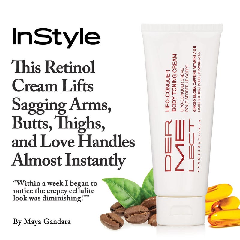 Dermelect Lipo Conquer Body Toning Cream for Body Anti Aging Cream with Retinol, Caffeine, Ginkgo Biloba, Tightening & Firming for Love Handles Cellulite Sagging Loose Skin Dimpling Stretch Marks 4 oz - Image 5