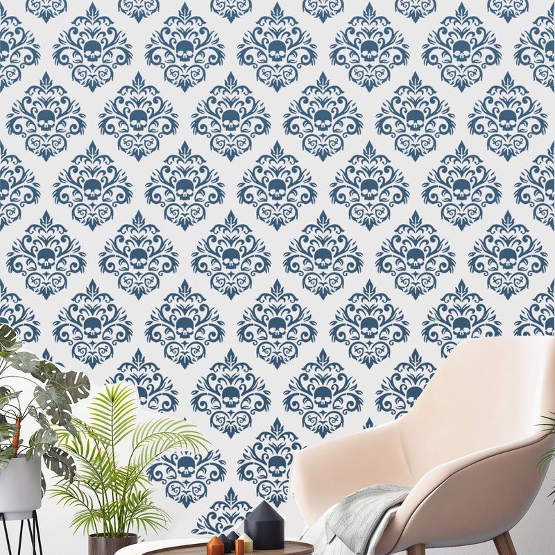 zosylley Damask Stencils for Walls 12inch Damask Stencil Large Texture Stencils for Painting on Wood Furniture Canvas Paper Fabric - Image 3