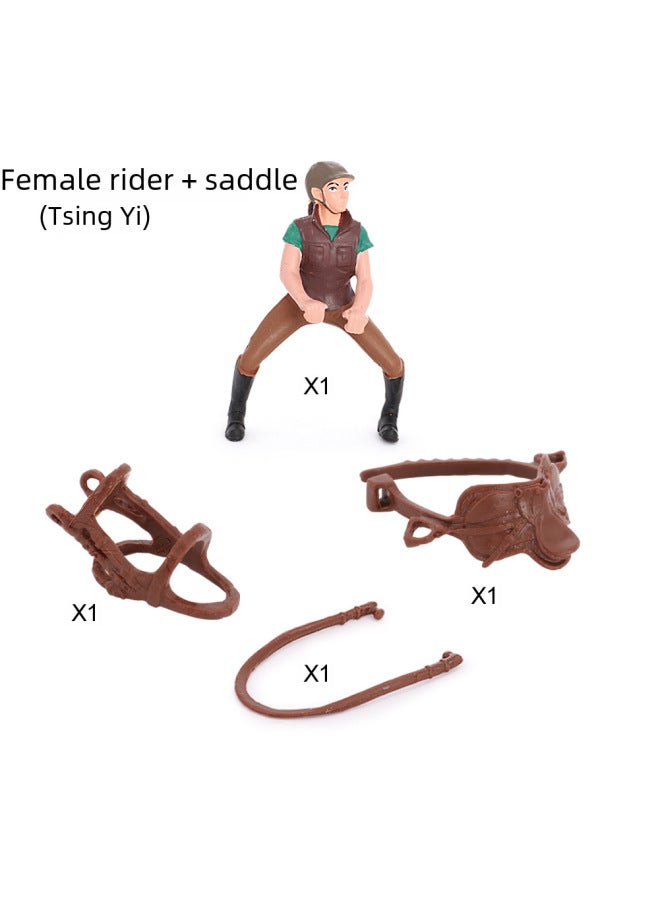 Children's Simulated Wild Animal Toy Set Steed White Horse Thousand-mile Horse Racing Rider Trainer-Color:PL127-095 Hanover Stallions  - Image 5