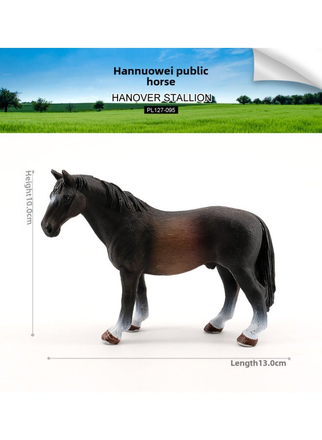 Children's Simulated Wild Animal Toy Set Steed White Horse Thousand-mile Horse Racing Rider Trainer-Color:PL127-095 Hanover Stallions  - Image 1