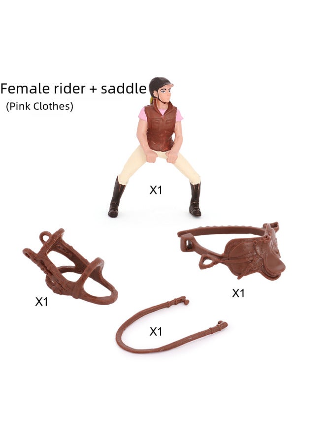 Children's Simulated Wild Animal Toy Set Steed White Horse Thousand-mile Horse Racing Rider Trainer-Color:PL127-095 Hanover Stallions  - Image 4