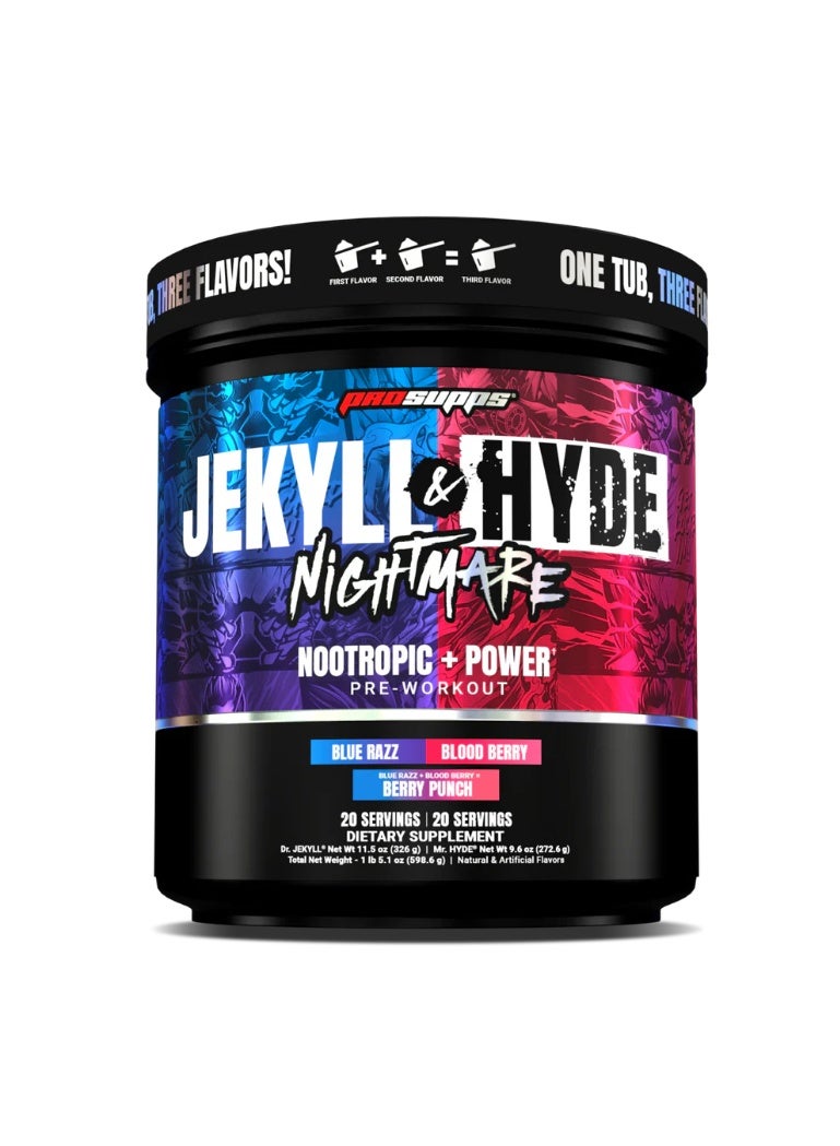 ProSupps Jekyll & Hyde Nightmare Dual Tub Blue Razz/Blood Berry Total 40 serving - Image 1