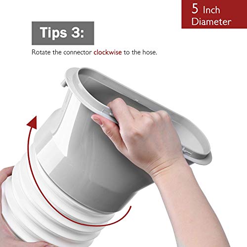 TURBRO Polypropylene Portable Air Conditioner Universal Exhaust Hose - 5 Inch Diameter, 78 Inch Length, Clockwise Thread - Image 5