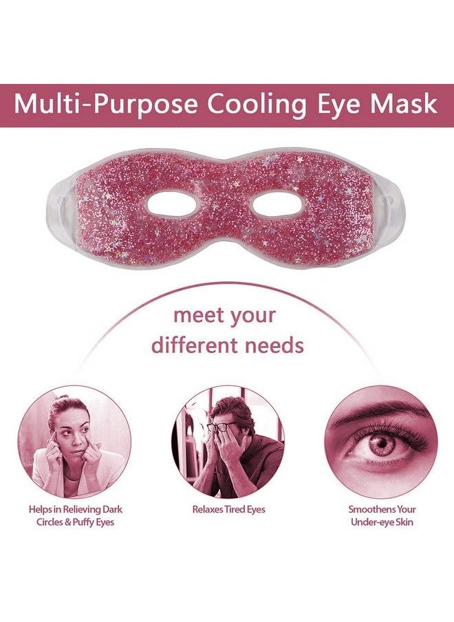 Zureni Cooling Gel Eye Mask Undereye Cool Ice Pack For Dark Circles Dry Eyes Patches Swelling & Redness Sleeping Reusable Cold Compress Eyebrow Pad For Women & Men (Pink)  - Image 3