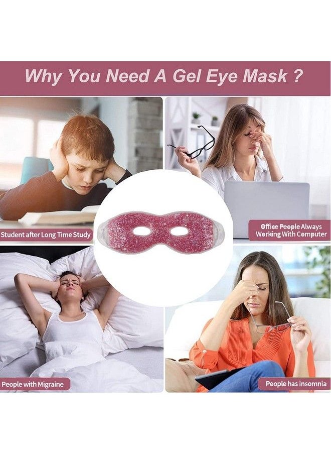 Zureni Cooling Gel Eye Mask Undereye Cool Ice Pack For Dark Circles Dry Eyes Patches Swelling & Redness Sleeping Reusable Cold Compress Eyebrow Pad For Women & Men (Pink)  - Image 5