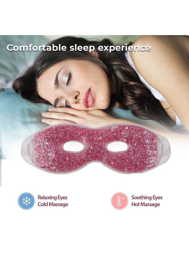 Zureni Cooling Gel Eye Mask Undereye Cool Ice Pack For Dark Circles Dry Eyes Patches Swelling & Redness Sleeping Reusable Cold Compress Eyebrow Pad For Women & Men (Pink)  - Image 4