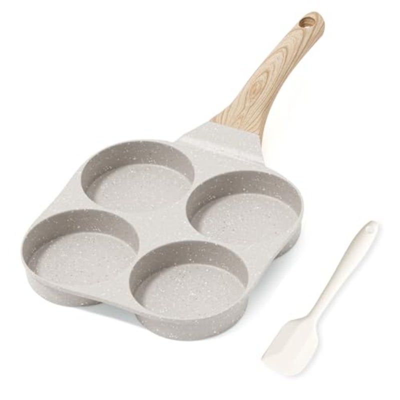 4 Cup Egg Pan, Nonstick Premium Egg Pan, Healthy Egg Frying Pan for Breakfast, Sandwich, Hamburger, Pancake, Granite Skillet Omelette Pan, Suitable for Gas Stove and Induction Cookware - Image 1