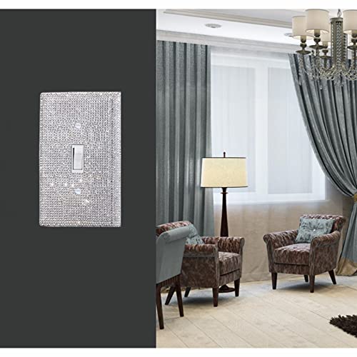 Gaocai Shiny Silver Rhinestones Wall Plates Light Switch Decorative Cover Plate Single Toggle Rhinestones Outlet Covers Wall Plate - Image 5