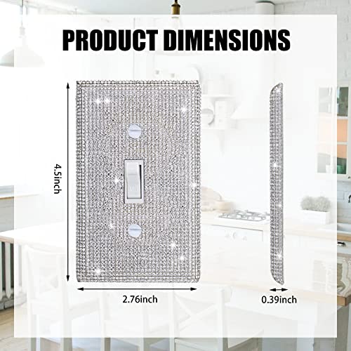 Gaocai Shiny Silver Rhinestones Wall Plates Light Switch Decorative Cover Plate Single Toggle Rhinestones Outlet Covers Wall Plate - Image 2