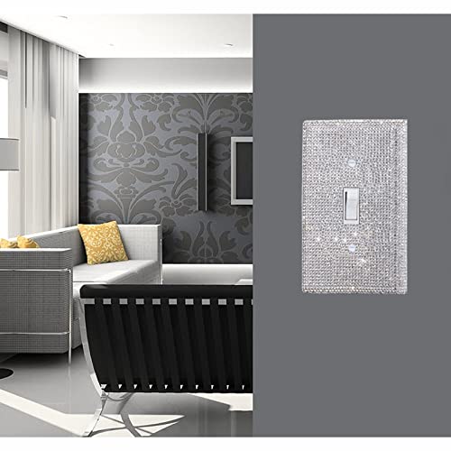 Gaocai Shiny Silver Rhinestones Wall Plates Light Switch Decorative Cover Plate Single Toggle Rhinestones Outlet Covers Wall Plate - Image 4