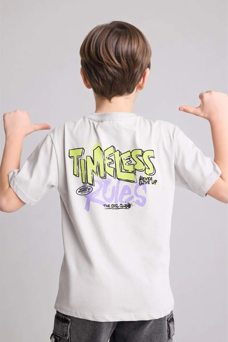 ديفاكتو Boy Regular Fit Printed Short Sleeve T-Shirt
