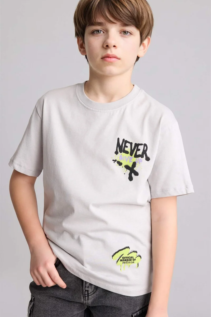 ديفاكتو Boy Regular Fit Printed Short Sleeve T-Shirt