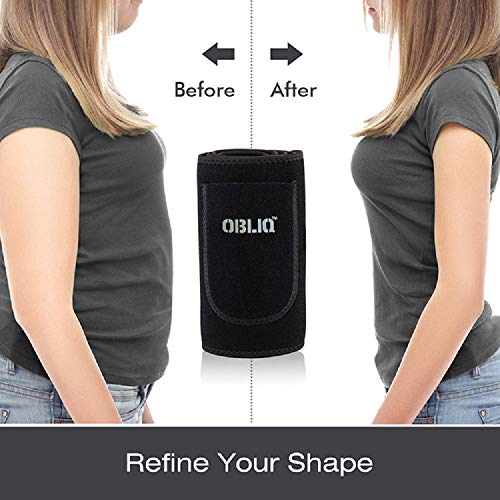 obliq Sweat Slim Belt with Mobile Holder for Men & Women Waist Stomach Shaper Fitness Yoga Wrap Unisex Weight Loss Back Pain Gym Running Travel Tummy Workout (Medium (Upto 36 Inches)) Black - Image 4