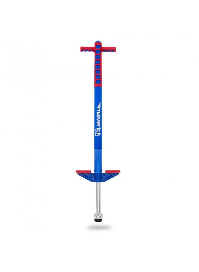 Flybar Flybar Maverick Pogo Stick for Kids Ages 5+, 40 to 80 Pounds, Perfect for Beginners, Easy Grip Handles, Anti-Slip Pegs, Outdoor Toys for Boys, Jumper Toys for Girls, Outside Toys for Kids (Red/Blue) - Image 1