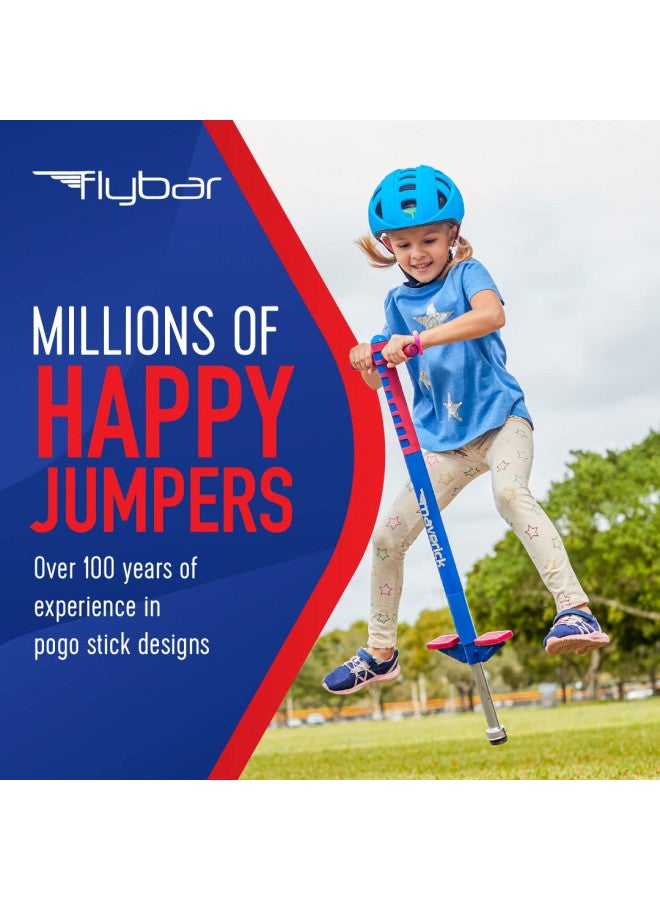 Flybar Flybar Maverick Pogo Stick for Kids Ages 5+, 40 to 80 Pounds, Perfect for Beginners, Easy Grip Handles, Anti-Slip Pegs, Outdoor Toys for Boys, Jumper Toys for Girls, Outside Toys for Kids (Red/Blue) - Image 3