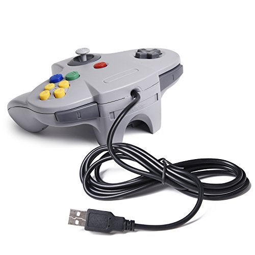 SAFFUN Classic N64 Controller, N64 Wired USB PC Game pad Joystick, N64 Bit USB Wired Game Stick Joy pad Controller for Windows PC MAC Linux Raspberry Pi 3 Sega Genesis Higan (Grey) - Image 2