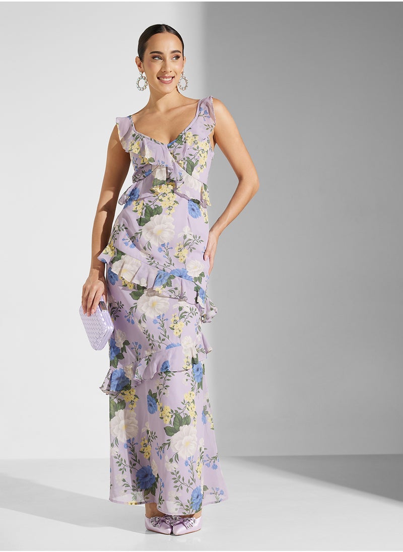 Anaya With Love Ruffle Detail Sleeveless Georgette Maxi Dress  - Image 1