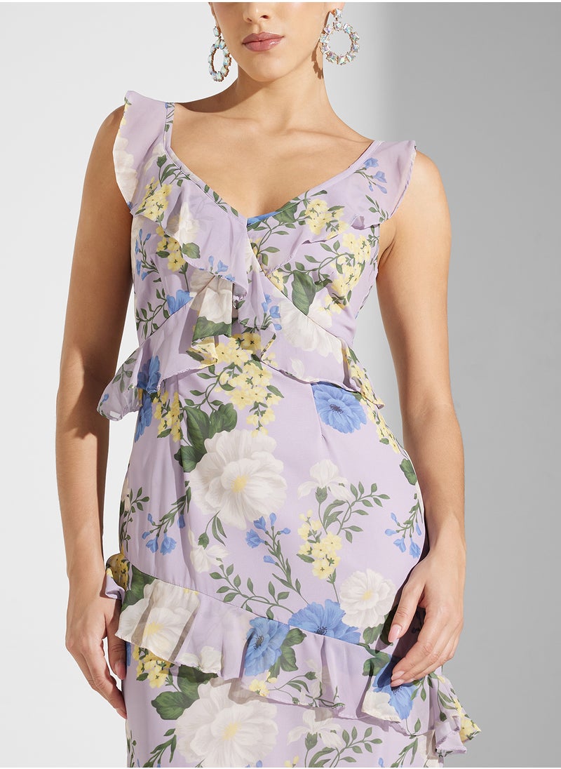Anaya With Love Ruffle Detail Sleeveless Georgette Maxi Dress  - Image 3