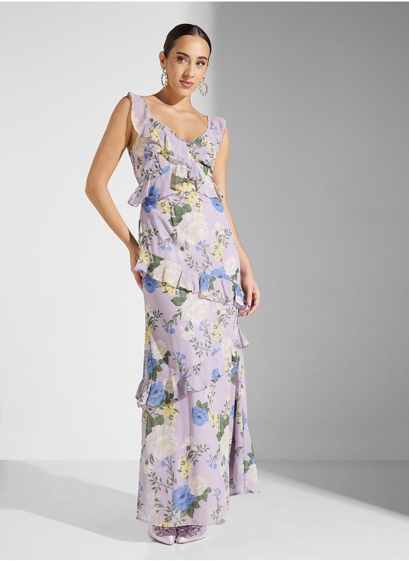 Anaya With Love Ruffle Detail Sleeveless Georgette Maxi Dress  - Image 4