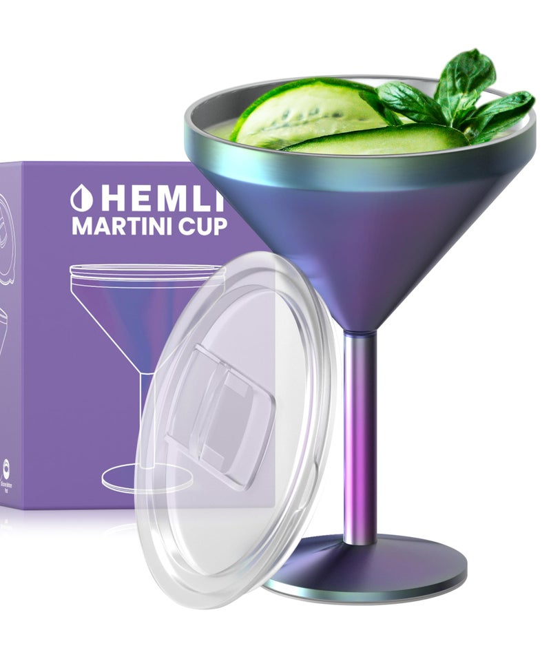 Hemli Martini Glass, Stainless Steel Insulated Martini Tumbler, Cocktail Cup - Image 1