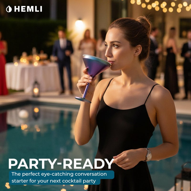 Hemli Martini Glass, Stainless Steel Insulated Martini Tumbler, Cocktail Cup - Image 5