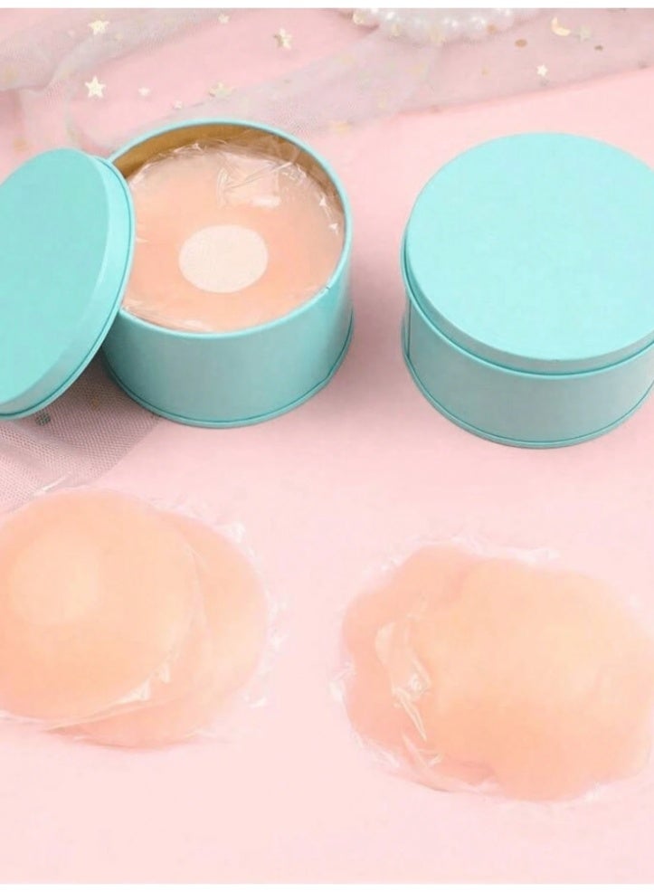 Shein 6 Pairs Reusable Round Silicone Nipple Covers - Invisible, Comfortable with Storage Box - Image 2