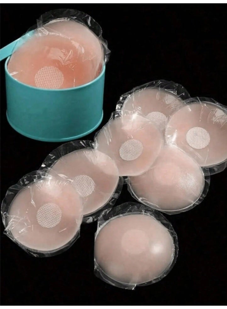 Shein 6 Pairs Reusable Round Silicone Nipple Covers - Invisible, Comfortable with Storage Box - Image 3
