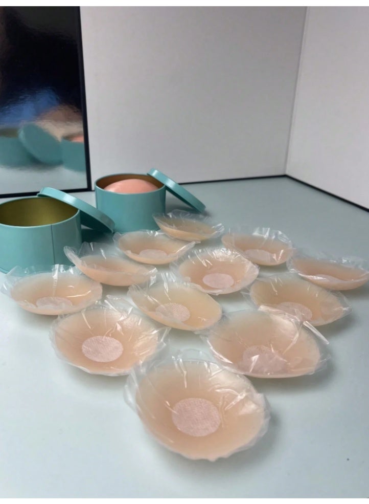 Shein 6 Pairs Reusable Round Silicone Nipple Covers - Invisible, Comfortable with Storage Box - Image 5