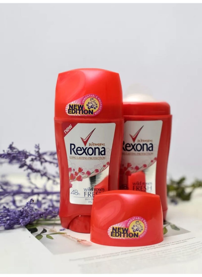 Rexona Women Deodorant Stick Wild Roses Fresh 48H Protection Alcohol Free - Image 1