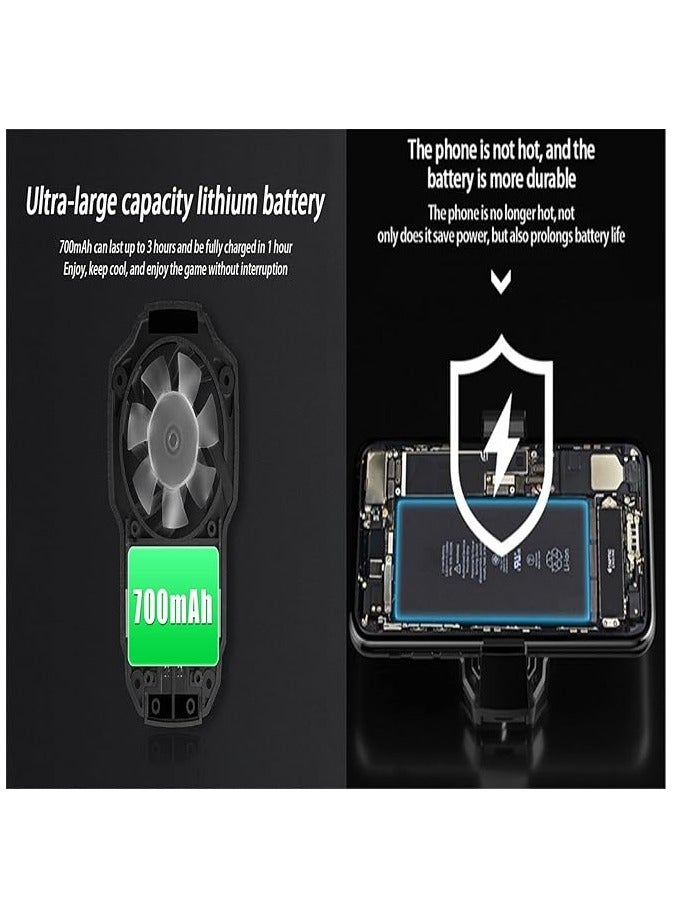 إندر مشعاع تبريد عالمي للهاتف المحمول FL05 + زوج واحد من أكمام أصابع الألعاب، تعديل الرياح قابل لإعادة الشحن مع مروحة تبريد ألعاب PUBG بإضاءة خلفية RGB، مبرد ألعاب لوحة الألعاب المحمولة (حزمة-1) - Image 4