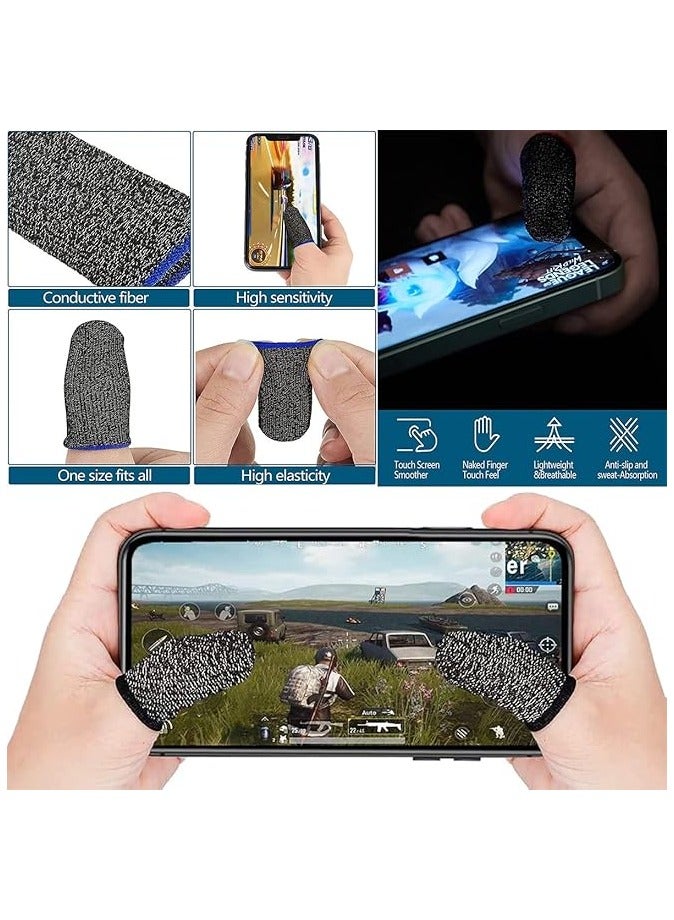 إندر مشعاع تبريد عالمي للهاتف المحمول FL05 + زوج واحد من أكمام أصابع الألعاب، تعديل الرياح قابل لإعادة الشحن مع مروحة تبريد ألعاب PUBG بإضاءة خلفية RGB، مبرد ألعاب لوحة الألعاب المحمولة (حزمة-1) - Image 5