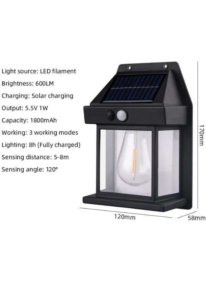 SAFENHAND Solar Interaction Wall Lamp Outdoor Light Wireless Dusk to Dawn Motion Sensor with 3 Modes LED Wall Sconce Waterproof Solar Light Wall Mount Light Outdoor & Indoor Lantern 18W (3)