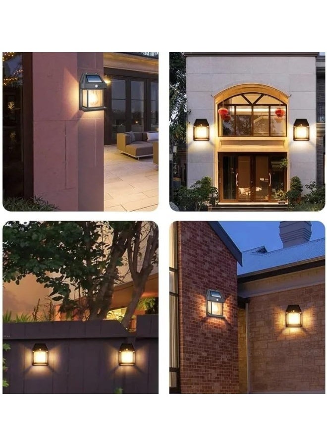 SAFENHAND Solar Interaction Wall Lamp Outdoor Light Wireless Dusk to Dawn Motion Sensor with 3 Modes LED Wall Sconce Waterproof Solar Light Wall Mount Light Outdoor & Indoor Lantern 18W (3)