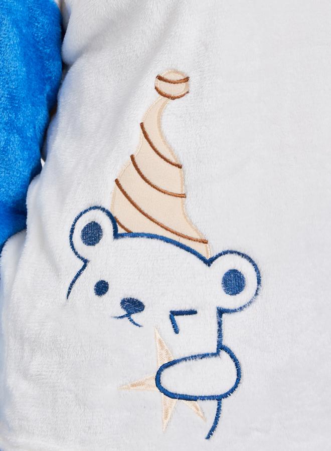 ستايلي طقم بيجاما من بنطال وتيشيرت فليس مُطرّز بدب - Image 3