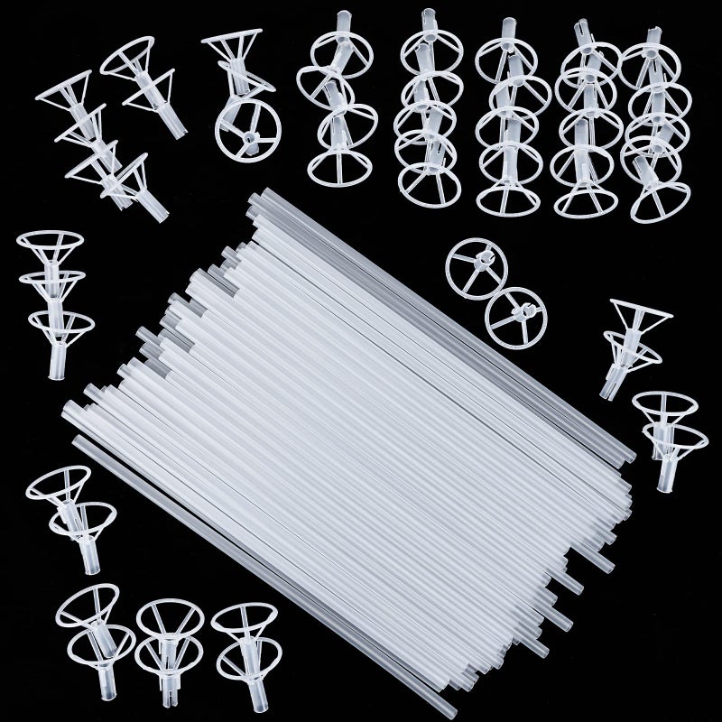 RUBFAC 50pcs Balloon Sticks with Cups, 16in Clear Bobo Balloon Holders Large and Long Balloon Stand for Large Birthday Graduation Wedding Party Decorations - Image 5