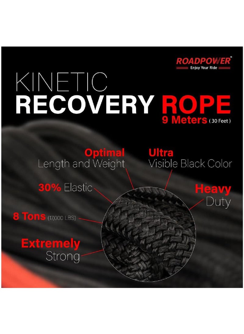 RoadPower - Kinetic Recovery Rope Heavy Duty Offroad  Strap For Utv Atv Truck Car  Ultimate Elastic Straps Towing Gear For 8 Tons 9 Meters - Image 1