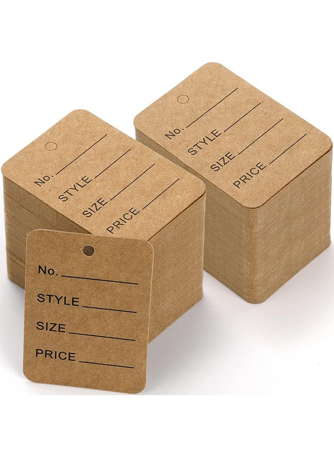 Peachjoy Price Tags, 1000 Pcs Clothing Tags, Kraft Paper Merchandise Marking Tags Display Label for Product Jewelry Clothing Tags, Size Tags Coupon Tags for Selling, Retail, DIY Crafts, Brown, 3.5×5cm - Image 1