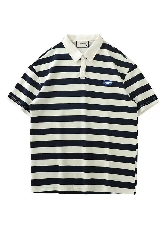 Shougu New Men's Loose High End Half Sleeve Polo Shirt  - Image 1