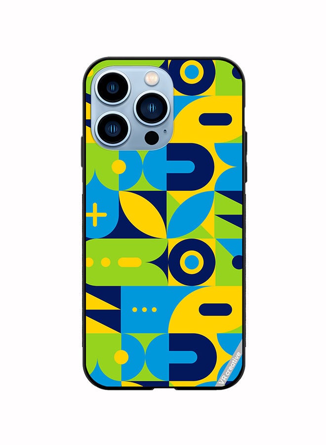 VR CREATIVE Protective Case Cover For Apple iPhone 14 Pro Max Geometry Pattern Design Multicolour - Image 1