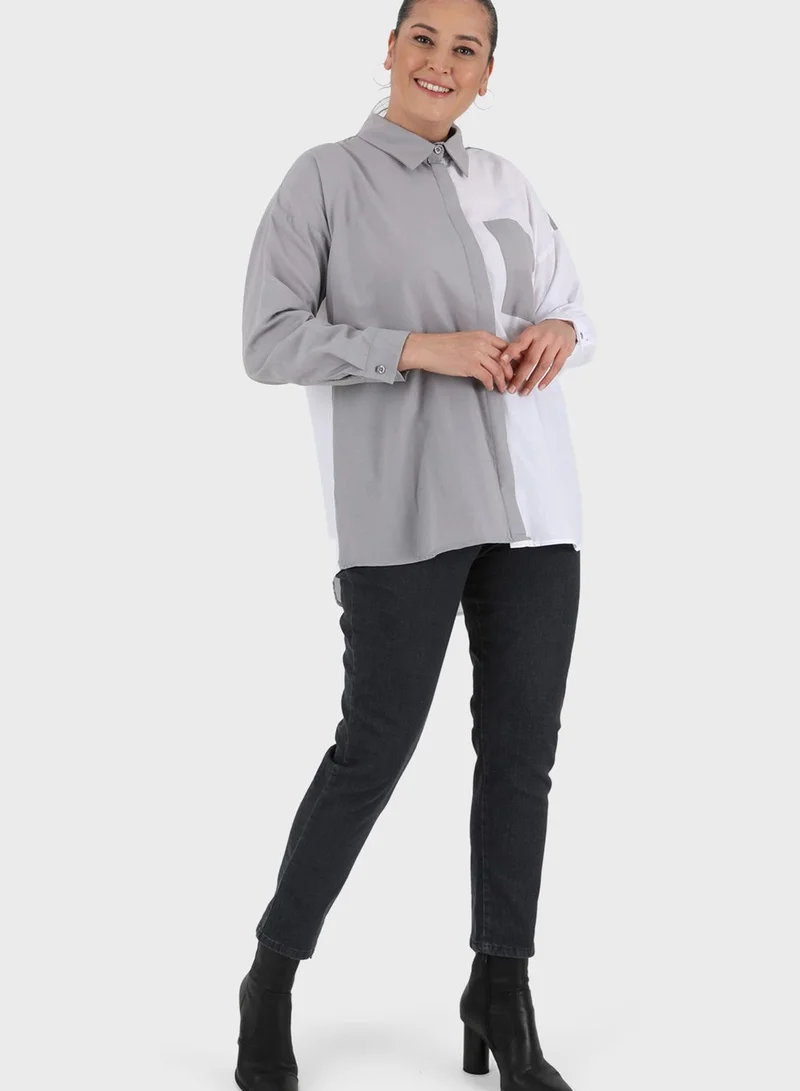 Alia by modanisa Contrast Pocket Detail Tunic