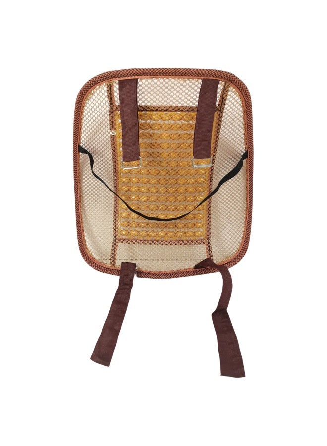 وسادة دعم قطنية مريحة من الخرز الخشبي للسيارة والمكتب وكراسي المنزل - مسند ظهر شبكي قابل للتهوية مع خرز تدليك وأشرطة قابلة للتعديل وإطار فولاذي - دعم للظهر 40 × 33 سم لتخفيف الألم وتصحيح الوضع - Image 2