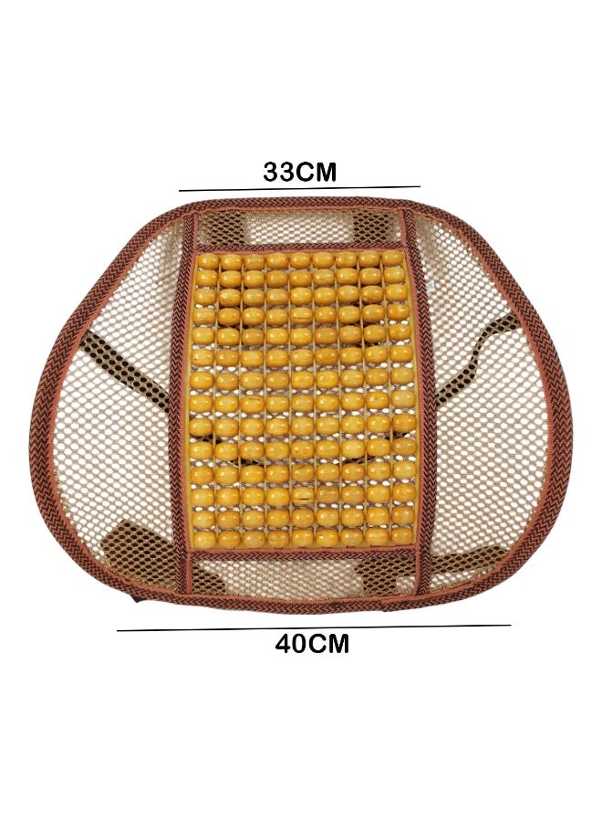 وسادة دعم قطنية مريحة من الخرز الخشبي للسيارة والمكتب وكراسي المنزل - مسند ظهر شبكي قابل للتهوية مع خرز تدليك وأشرطة قابلة للتعديل وإطار فولاذي - دعم للظهر 40 × 33 سم لتخفيف الألم وتصحيح الوضع - Image 3