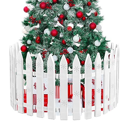 URATOT 15 Pieces White Plastic Picket Fence: 12 Inches, Stylish Decor for Pets, Kids & Parties - Image 1