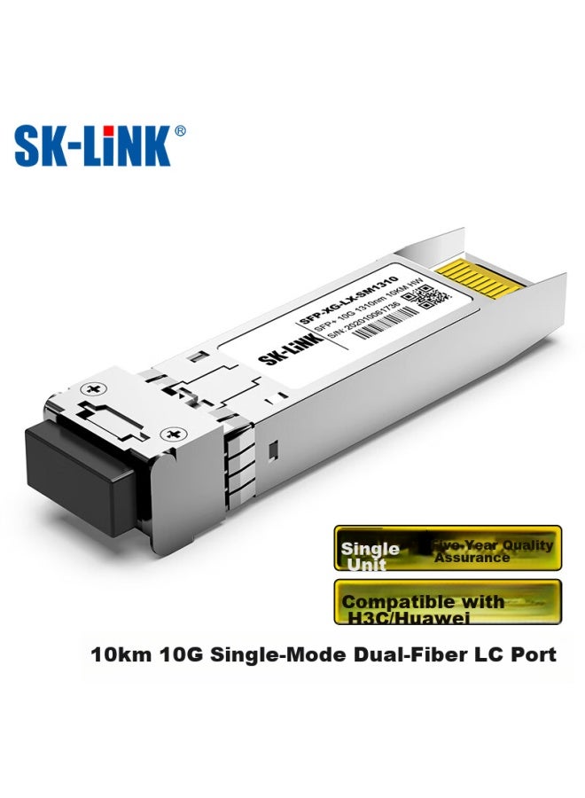 Sk-link 10 Gigabit Single-mode Optical Module, Dual-fiber Lc Connector Sfp+ Optical Port Fiber Module 1310nm 10km, Compatible With H3c Huawei Three Ruijie Sfp-xg - Image 1