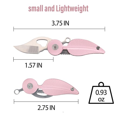 Coowolf Small Folding Pocket Knife for Womens – Compact Mini Box Cutter for Daily Cutting Mail, Packages, Ropes, Tapes, Lightweight and Practical EDC Gadgets Pink - Image 5