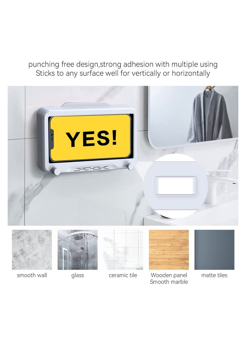 Y&D Waterproof Shower Cell Phone Holder, Sensitivity Touch Screen Anti-Fog Wall Mount for Bathroom Bathtub Compatible with 4" - 7" Phones  - Image 2